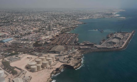 An aerial view of Mogadishu, Somalia.