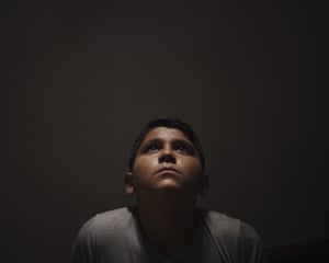 Youssef al-Madhoun, 11, at his house in Beit Lahia, northern Gaza Strip. Before the war, Youssef excelled in school and talked of becoming a doctor. Now, said his father, Ahmed Awad Selim al-Madhoun, he is afraid to sleep at night, afraid to step outside alone. He leaves the door open when he’s in the bathroom