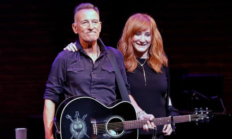 Bruce Springsteen with wife Patti Scialfa at a performance of Springsteen on Broadway, 2021.