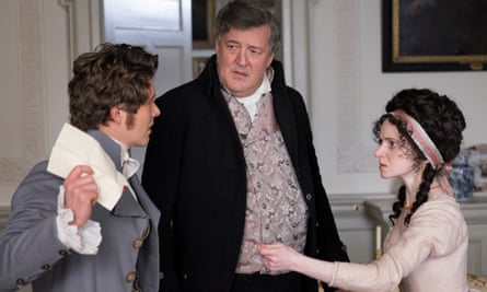 Nicely judged cameo … Stephen Fry, centre, with Xavier Samuel and Jenn Murray