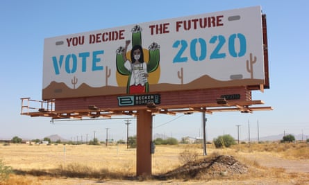 A billboard aimed at Native Americans in Arizona urging people to vote in the November 2020 US elections.