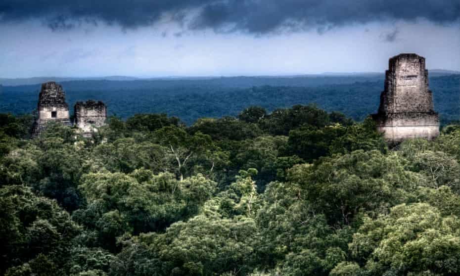 Maya temple ruins at Tikal, Guatemala.