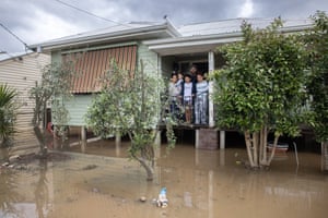 Benjamin and Melody with their children Benjamin Jr, Kharl and Joyce in their flooded Seymour home. Seymour was one of the many Victorian towns that suffered massive flooding after a heavy rain event in October.