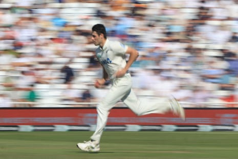 Will O'Rourke runs in to bowl