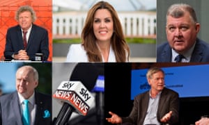 the Sky News media personalities Rowan Dean, Peta Credlin, Craig Kelly, Andrew Bolt and Alan Jones