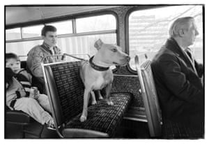 Top deck of the number 1 bus, Rye Hill, 1989