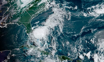 A satellite image on Sunday of Isaias off the south-east coast of Florida in the Atlantic Ocean.