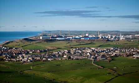 Sellafield nuclear site with the town of Seascale in the foreground