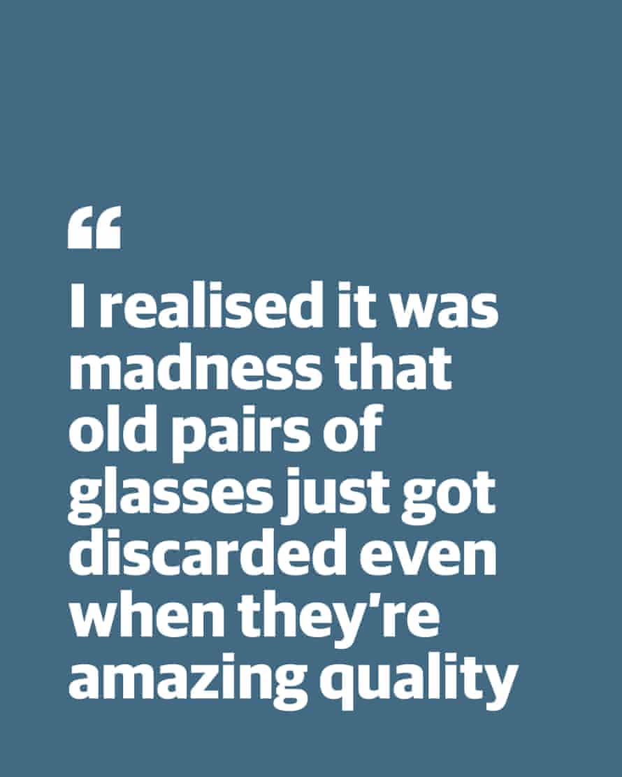 Quote from Lucy Crane: "I realised it was madness that old pairs of glasses just got discarded even when they're amazing quality"