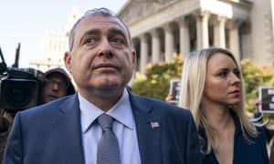 Lev Parnas arrives at federal court in New York, New York, on 23 October.