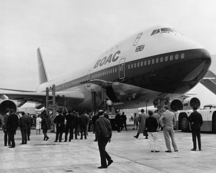 The first Boeing 747 to be operated by the British Overseas Airways Corporation at Heathrow airport