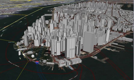 New York City mapped in an early version of Google Earth from 2006