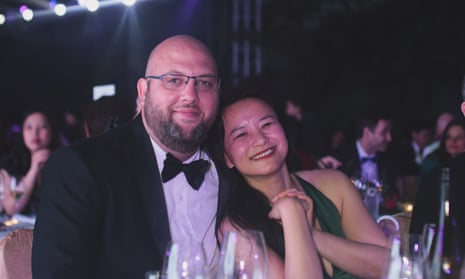 Australian journalist Cheng Lei with her partner Nick Coyle. The former business anchor for CGTN faced a closed trial lasting less than one day.