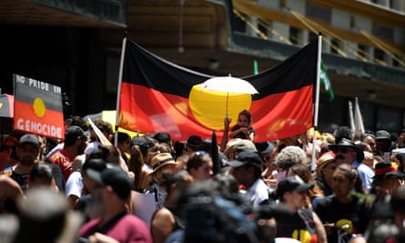 Protesters at an Invasion Day rally in Sydney last year