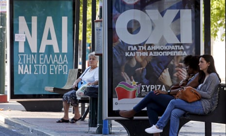 Yes and no posters in Greece