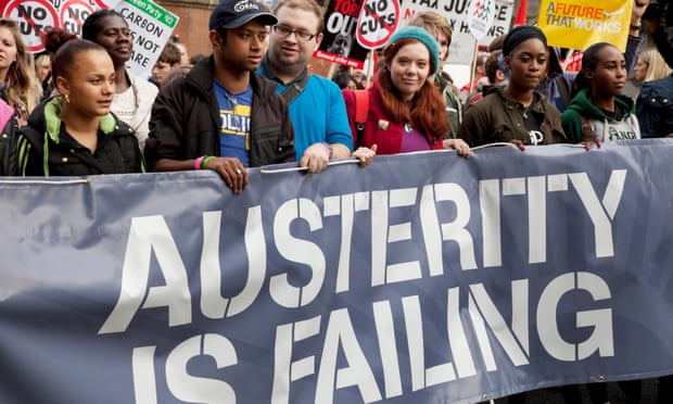 Demonstration against austerity cuts, London, October 2012.