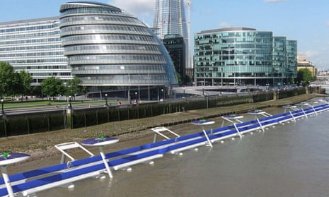 A computer mock-up of the Thames Deckway project.