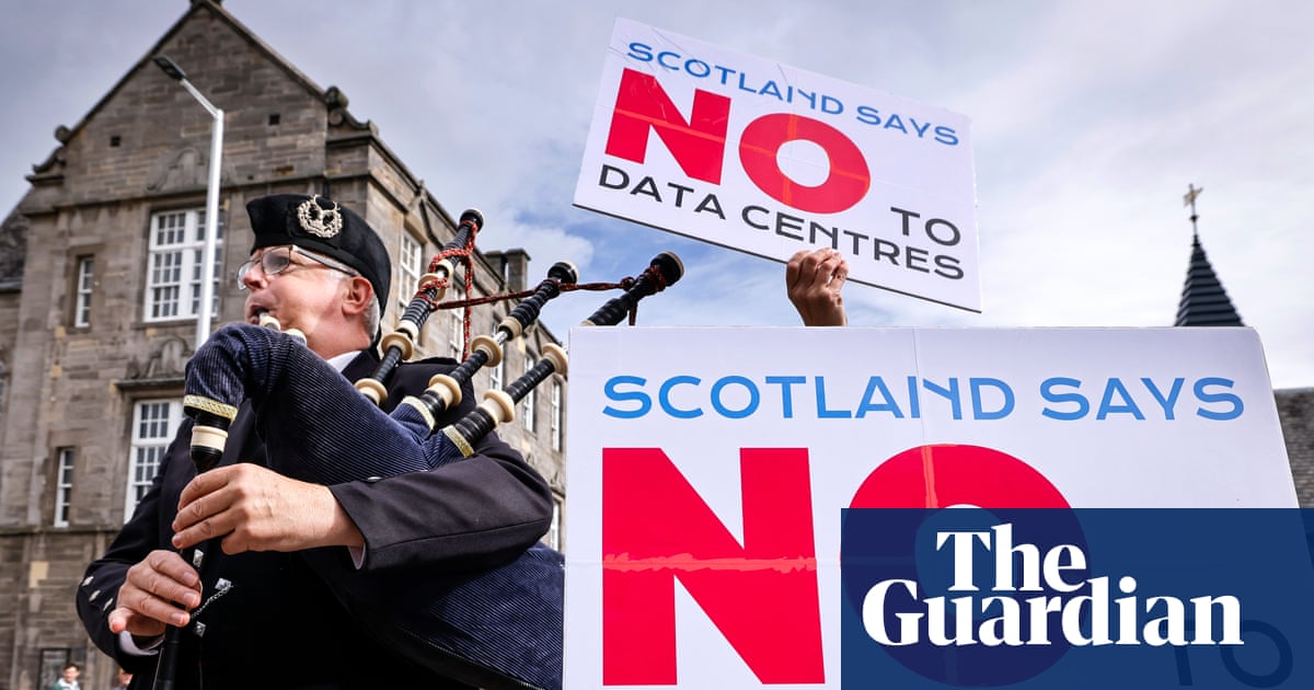 Hundreds gather outside Holyrood to call for pause on Scotland’s datacentre boom
