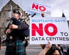 Hundreds gather outside Holyrood to call for pause on Scotland’s datacentre boom