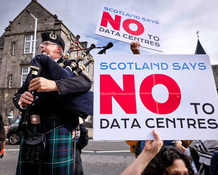 Hundreds gather to urge Scottish government to pause datacentre boom
