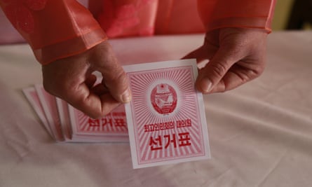 A ballot in the North Korean election.