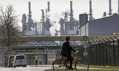 The BP oil refinery Ruhr Oil in Gelsenkirchen, Germany. The German government said Wednesday it was triggering the early warning level for gas supplies amid concerns that Russia could cut off supplies unless it is paid in roubles.