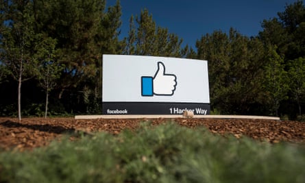 The sign welcoming visitors to Facebook’s campus. The company recently said it would invest $18.5m in local affordable housing.