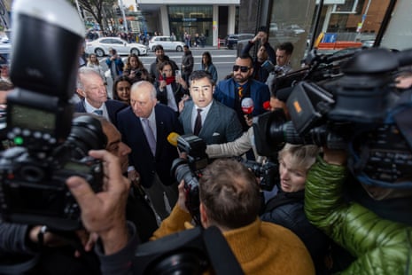 Former radio broadcaster Alan Jones arrives Downing Centre local court.