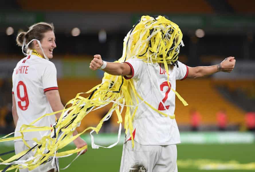 Ellen White and Rachel Daly party at Molineux.