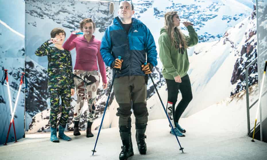 Amps up the kooky … Oliver Savell, Lyndsey Marshal, Rory Kinnear and Bo Bragason in Force Majeure.