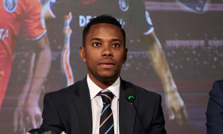 Brazilian media published court transcripts in which Robinho said in an intercepted phone message: ‘I’m laughing because I couldn’t care less, the woman was completely drunk, she has no idea what happened.’ 