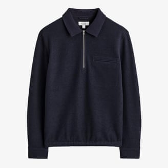 Cos Boiled-wool zip-up polo jumper.