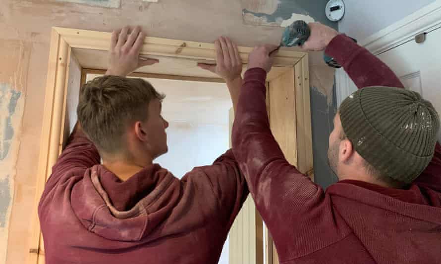 Workers for Kay and Haddock on a job. Director Tim Haddock says timber costs have surged threefold since before Covid.