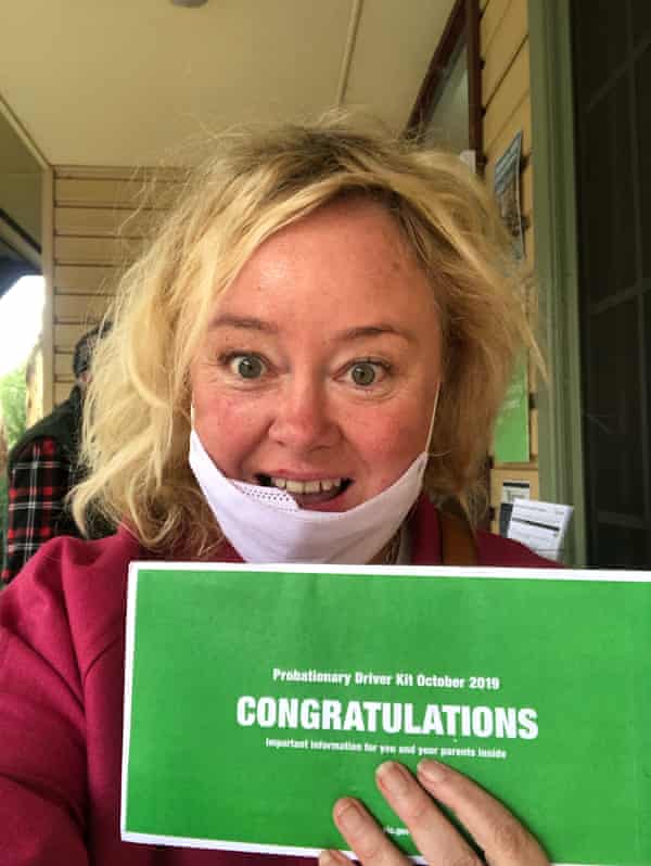 Brigid Delaney getting her licence.