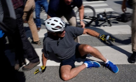 Rightwing media have made much of incidents such as when Biden fell after riding up to members of the public during a bike ride in Rehoboth Beach, Delaware, last year.