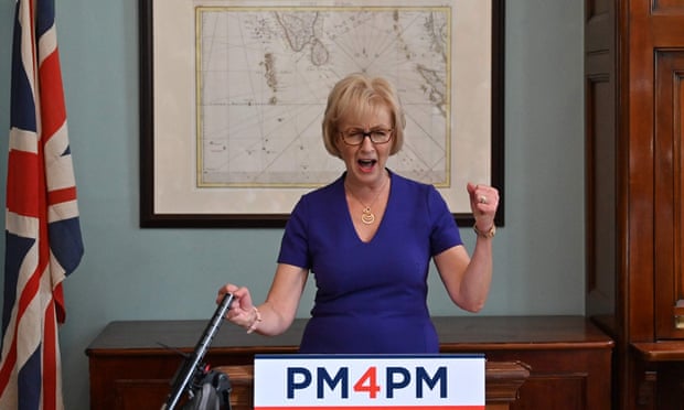 Stupid stunt … former leadership candidate Andrea Leadsom lending her support to now former leadership candidate Penny Mordaunt.