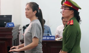 Vietnamese blogger Nguyen Ngoc Nhu Quynh, known as Mother Mushroom, on trial in the city of Nha Trang.