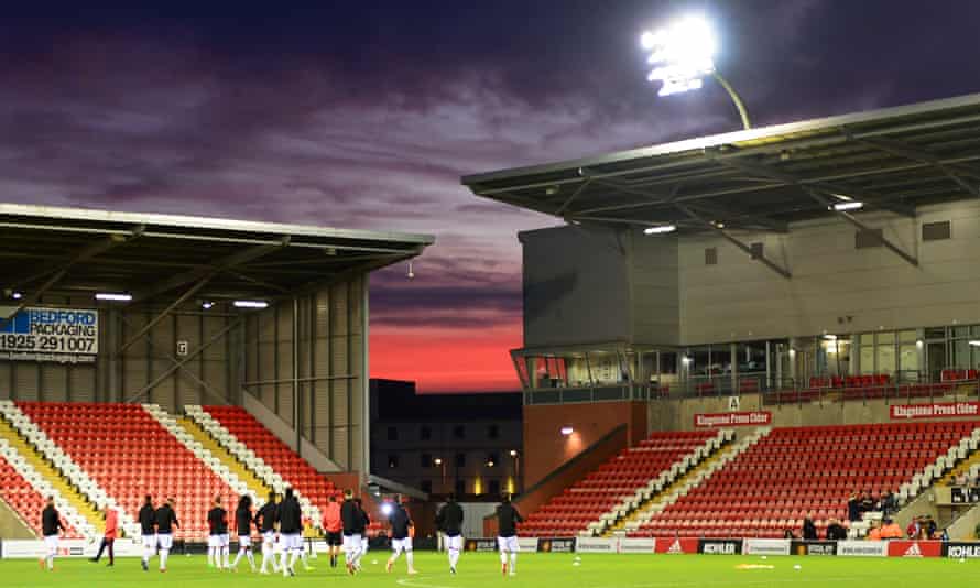 Pitch side at Leigh Sports Village.