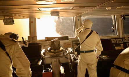 Royal Navy personnel in action