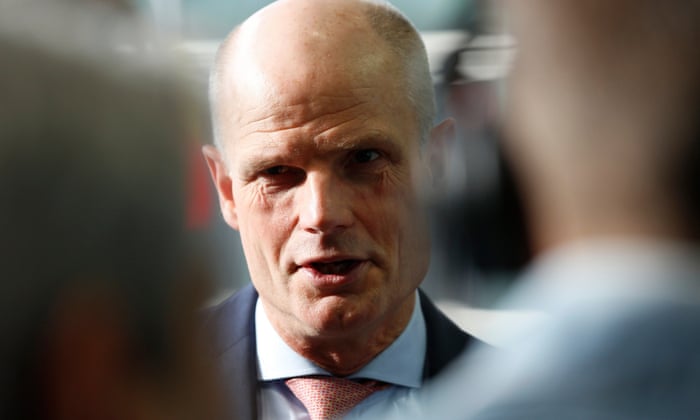 Dutch Foreign Minister Stef Blok speaks to media as he arrives for the Foreign Affairs Council in Luxembourg.