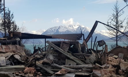 Damage caused by wildfires in Lake Ohau in October 2020