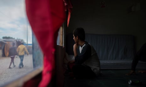 A child in the Calais refugee camp. ‘When the police started beating us, a lot of the underage boys stopped trying to go illegally. They don’t care if you are a child or a grownup.’ 