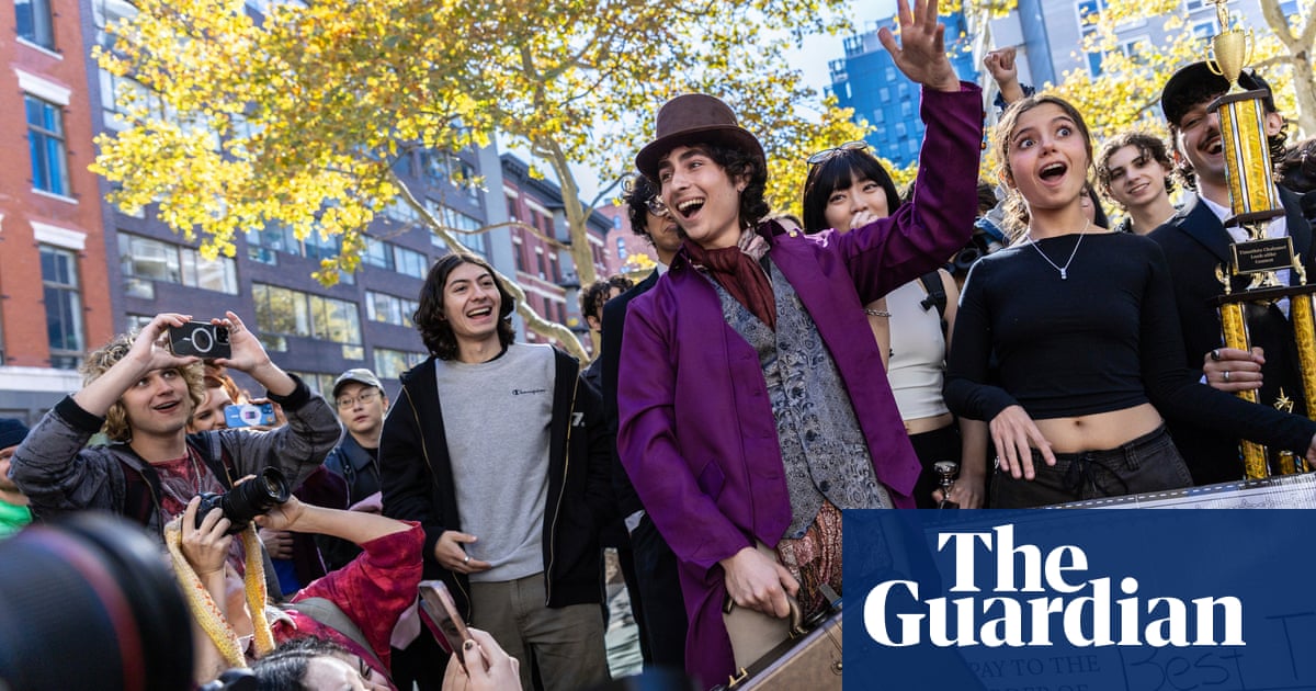 Timothée Chalamet makes a surprise appearance at his own doppelgänger competition in New York City. Timothée Chalamet makes a surprise appearance at his own doppelgänger competition in New York City.