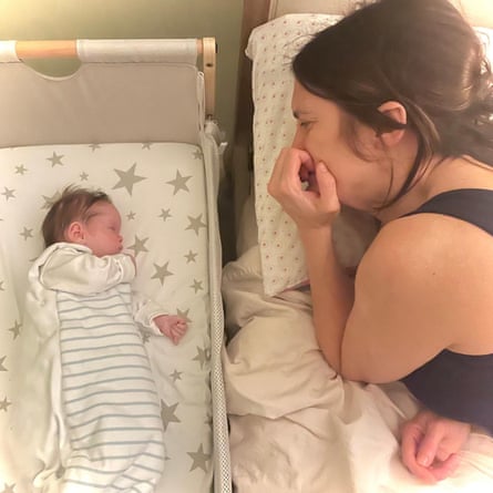 Elsie as a tiny baby sleeping