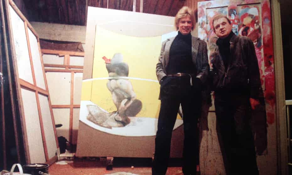 Francis Bacon with Barry Joule, left, in Bacon’s studio in 1986.