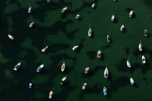 Boats moored in Pittwater