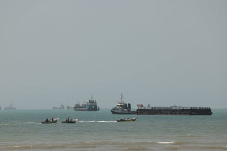 Vessels in the strait of Hormuz.