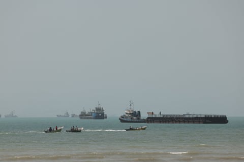 Vessels in the strait of Hormuz.