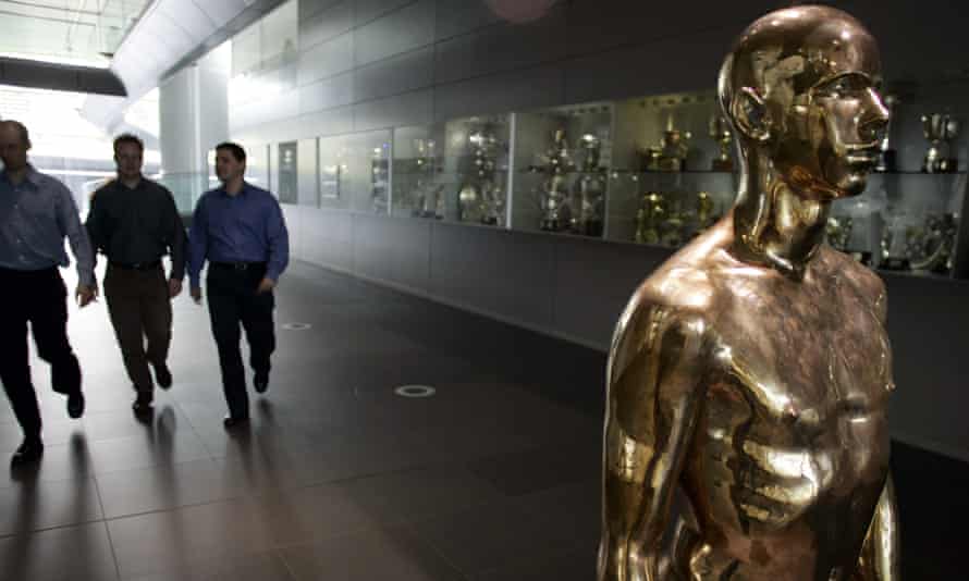 Portrait of a Young Man Standing on display in the McLaren Technology Centre. Woking, 2007.