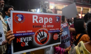 Demonstrators in Kolkata protesting against sexual assaults on women, 4 December 2019. 